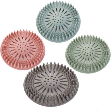 4 pièces de Filtre à Cheveux en Silicone, Dispositif de Protection de Drainage Universel, Peuvent être utilisées dans la Salle de Bain, la Baignoire, la Cuisine, Le Filtre à Cheveux