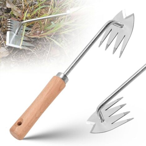 Outil de désherbage portable en acier inoxydable, outil de désherbage manuel pour le jardinage, la cour, la plantation et le désherbage