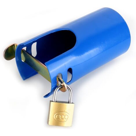 Verrou de Robinet, Cadenas Robinet Exterieur, Systèmes de Verrouillage de Robinets, Serrure de Robinet Prévenir, Embout Robinet Tuyau D'arrosage, Adaptateur Tuyau Arrosage (Bleu)