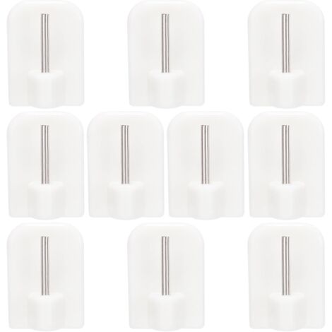 10Pcs Crochets Autocollants, Crochets Adhésifs, Supports pour Tringles, Tringle sans Percage Crochets Autocollants pour Barres de Rideaux