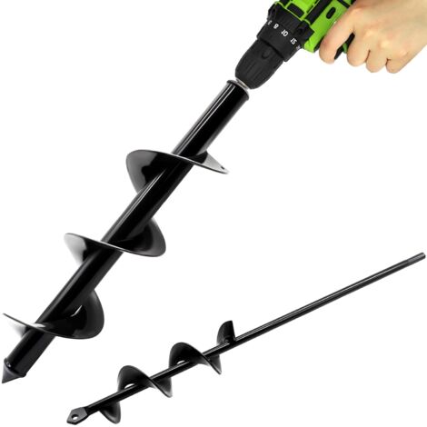 Mèche hélicoïdale pour tarière 4 cm et 8 cm – Acier allié haute résistance – Pour sols durs – Compatible perceuses 10 mm et plus