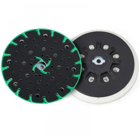 Patin de ponçage 150 mm avec aspiration de poussière – Filetage M8 – 49 trous – Velcro résistant pour surfaces planes et courbes (1/5)