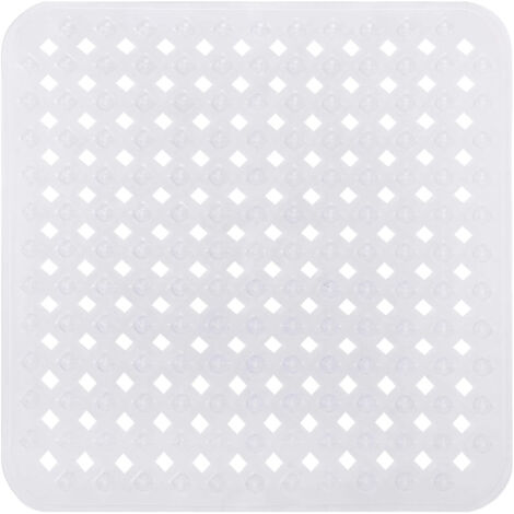 Tapis de salle de bain imperméable, pliable, sans absorption d'eau, tapis de douche de forme carrée, tapis de douche sécurisé pour la maison（53cmX53cm）