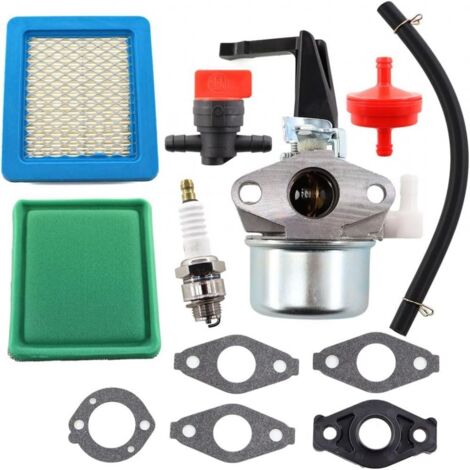 Carburateur avec joint de filtre à carburant et bougie d'allumage pour moteur Briggs & Stratton 696065 697422 110412 110402 215369