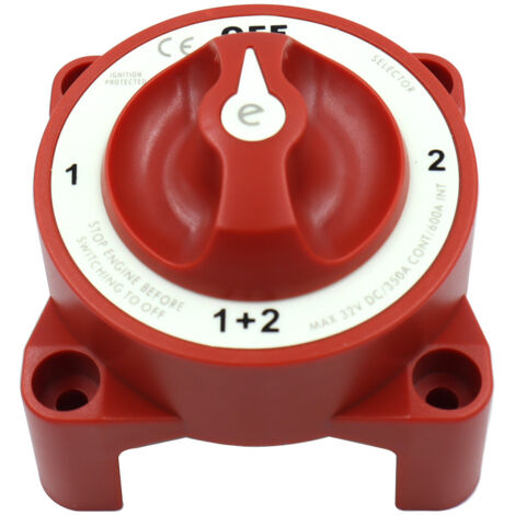 350 A Marine Double interrupteur Isolateur de batterie 4 positions Moto Disjoncteur Interrupteur de batterie pour voitures, bateaux, véhicules (1/5)