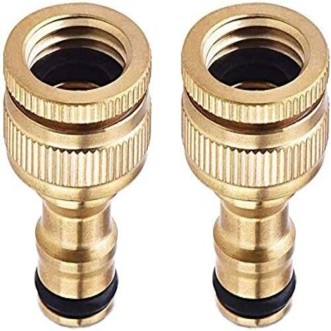 Connecteur de robinet à haut débit en 2 pièces avec adaptateurs femelles à diviser filetés 3/4" et 1" deux en un (1/5)