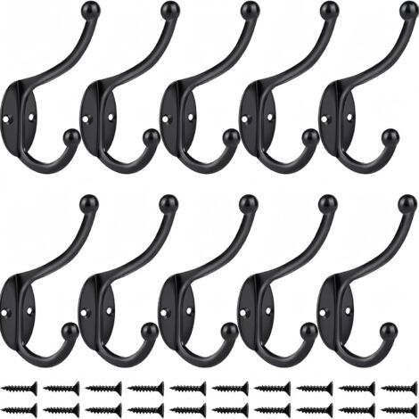 10 Pcs Rétro Crochet Patère Porte Manteau Mural Vintage Crochet de Porte Métal pour Salle de Bain Cuisine Chambre Entrée