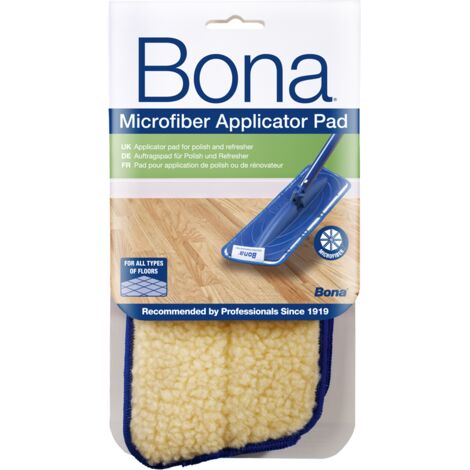 Pad applicateur pour polish parquet – Microfibres douces – Lavable jusqu'à 300 fois – Compatible balais Mop Bona