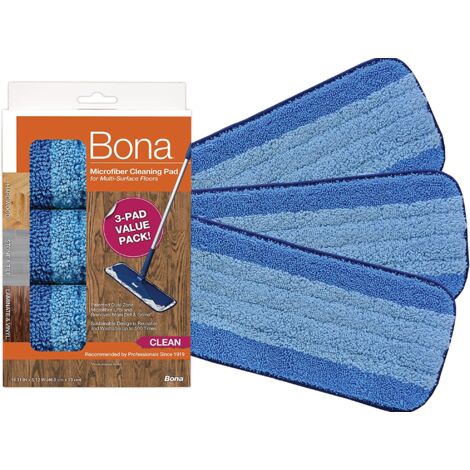 Bona - Pad de Nettoyage en Microfibre - 42 CM - Compatible Avec Balai Microfibre Pour Sol
