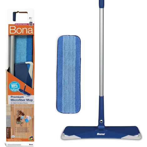 Balai serpillère microfibre 42 cm – Base rotative 360º – Pad lavable jusqu'à 500 fois – Pour nettoyage efficace des sols – Bona
