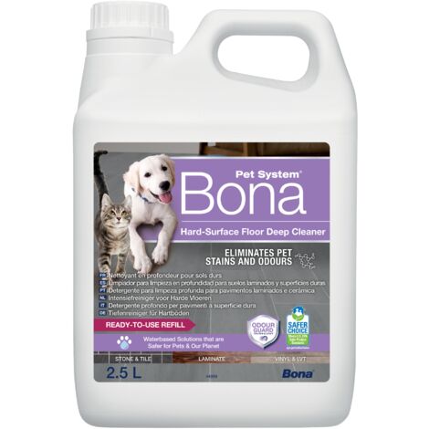 Nettoyant en profondeur pour sols durs 2,5L – Éliminateur d'odeurs d'urine de chat – Neutralisation des odeurs – Prêt à l'emploi – Bona