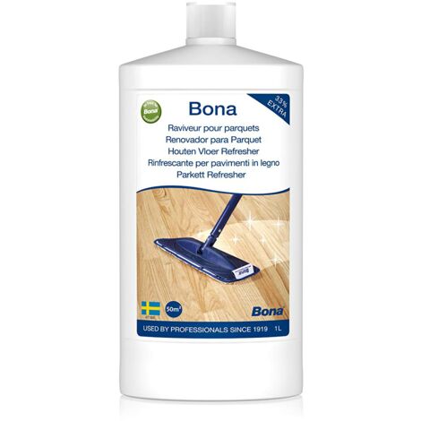 Raviveur pour parquets 1L – Rénovateur sans cire – Protection durable pour parquets vernis – Éclat et beauté restaurés – Bona