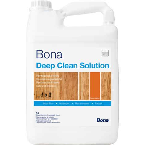 Bona Deep Clean (pour Bona PowerScrubber) - Nettoyage en Profondeur des Parquets Vernis et Huilés & terrasses en bois - 5L
