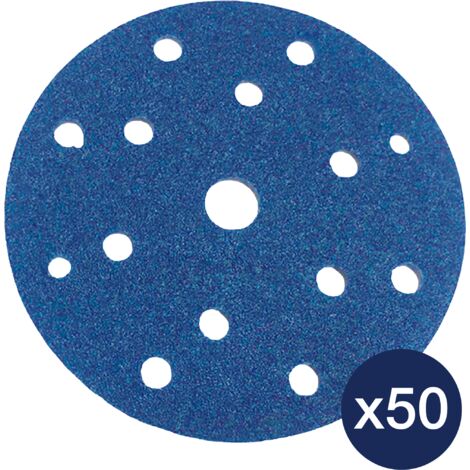 Disque antistatique perforé en zirconium Bona 8300 - Abrasif bois - Disque Poncage - Disques Abrasifs pour Ponceuse - 150 mm - grain 120 - pack de 50