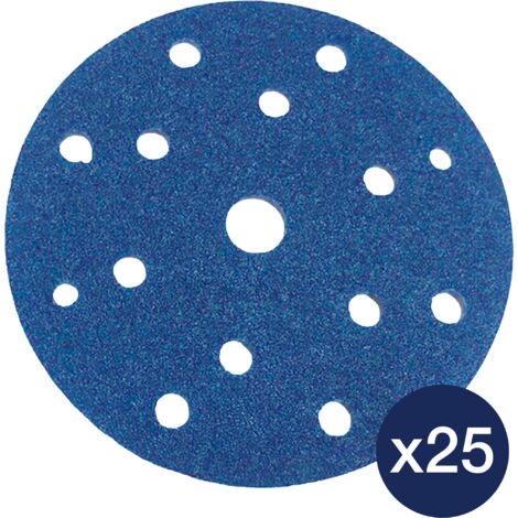 Disque antistatique perforé en zirconium Bona 8300 - Abrasif bois - Disque Poncage - Disques Abrasifs pour Ponceuse - 150 mm - grain 36 - pack de 25