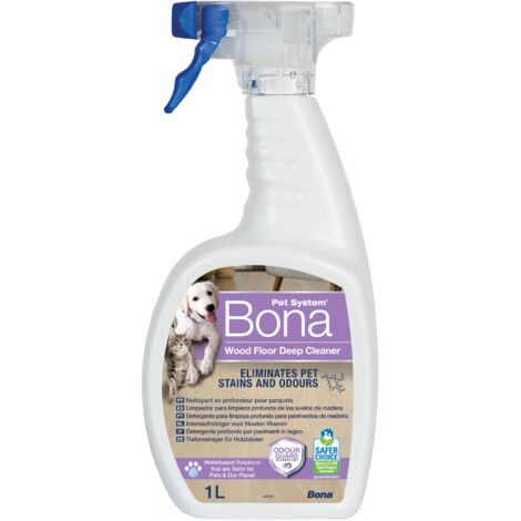 Bona - Nettoyant en Profondeur pour Parquets Bona 1L spécial animaux - Détachant et Destructeur d'Odeurs pour Animaux - Éliminateur d'Odeurs d'Urine de Chat - Nettoyant Taches - Adapté comme Spray pou