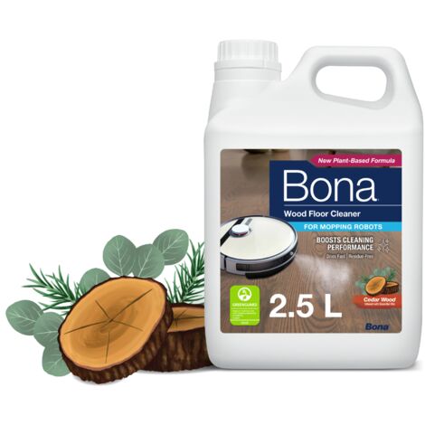 Bona - Nettoyant Sols en Bois Bona pour Robots Laveurs 2,5L - Produit Robot Laveur Sol - Detergent Robot Laveur - Produit Robot Aspirateur Laveur Sol