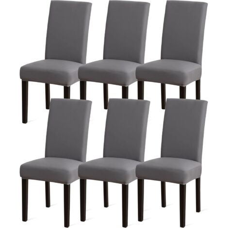 Housse de Chaise de Salle à Manger Lot de 6 Gris
