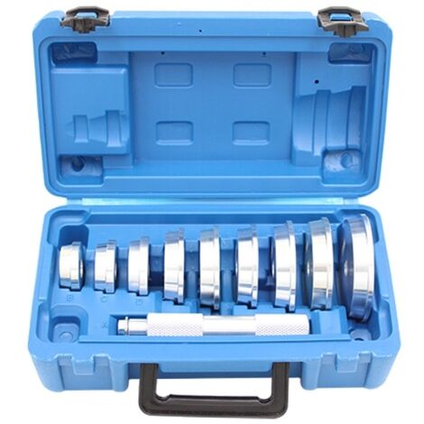 Kit de Presse à Roulements – Coffret de 10 Pièces avec Poignée Moletée & 9 Adaptateurs Bifaces