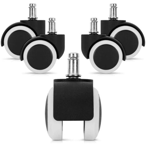 Vicmhuang – Roulette pour chaise de bureau – Lot de 5 roues – Diamètre 50mm – Capacité de charge 330 lb – Caoutchouc pour sol délicat (1/5)
