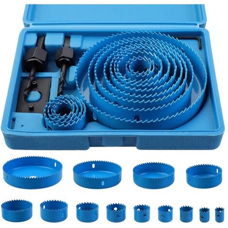 Kit Scies Cloches bi-métal en Acier Carbone 19-127mm 17 Pcs