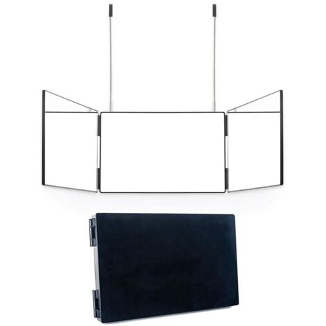 Miroir 3 faces pliable Miroir 360 degrÃ Coiffure Homme Noir Sans LED