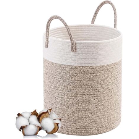 Panier à Linge en Coton Tissé 40L 38X50CM (1/5)