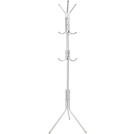 Vicmhuang – Porte-manteaux blanc en métal 12 crochets – Dimensions 45 x 175 cm – Autoportant pour couloirs et vestiaires – Facile à assembler