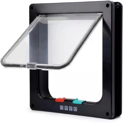 Chatières et portes manuelles Chatière intelligente chat porte  20 x 19 cm Noir