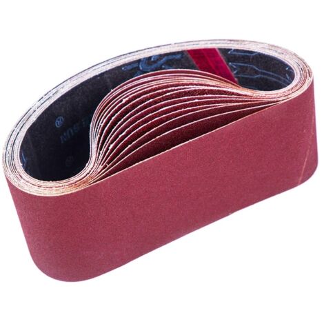 Bande Abrasive 75 x 457 mm, Bandes Abrasives Mixte (3x grains 80/120/150/240/400) pour Ponceuses à Bande 15 pièces (1/5)