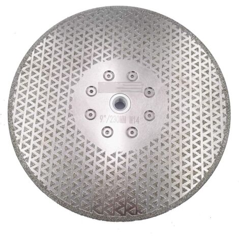 Disque diamant pour meuleuse 230 mm – Alésage M14 – Double face électroplaqué – Pour marbre, granit et carrelage (1/5)