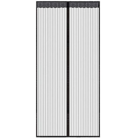 Moustiquaire pour porte Magnétique Fermeture Automatique Noir 110 x 210CM