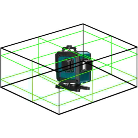 Decdeal Niveau Laser 16 lignes 3 °,fonction d'auto-nivellement, outil de nivellement, ligne omnidirectionnelle d'autocollant mural au sol, avec trépied