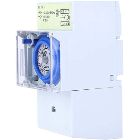Decdeal Minuterie mécanique SUL181h 24h modulaire interrupteur relais 110-230V 16A