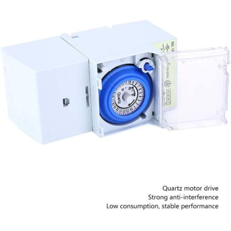Decdeal Minuterie mécanique SUL181h 24h modulaire interrupteur relais 110-230V 16A