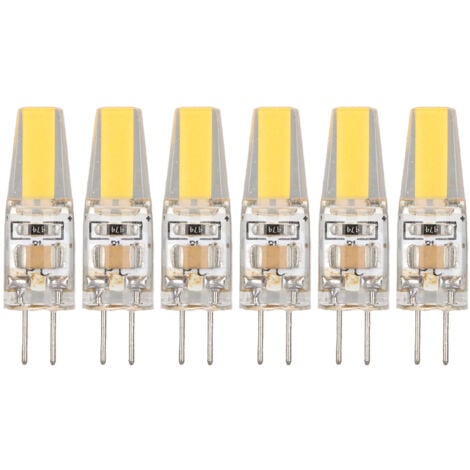 Decdeal 6 pièces 6W 500LM G4 ampoule LED COB Gel de silice lampe à économie d'énergie ampoule pour plafonnier applique lampe de Table 220V blanc chaud