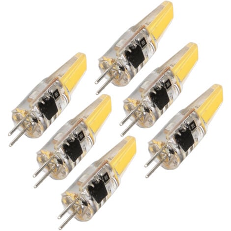 Decdeal 6 pièces 6W 500LM G4 ampoule LED COB Gel de silice lampe à économie d'énergie ampoule pour plafonnier applique lampe de Table 220V blanc chaud