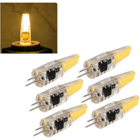 Decdeal 6 pièces 6W 500LM G4 ampoule LED COB Gel de silice lampe à économie d'énergie ampoule pour plafonnier applique lampe de Table 220V blanc chaud