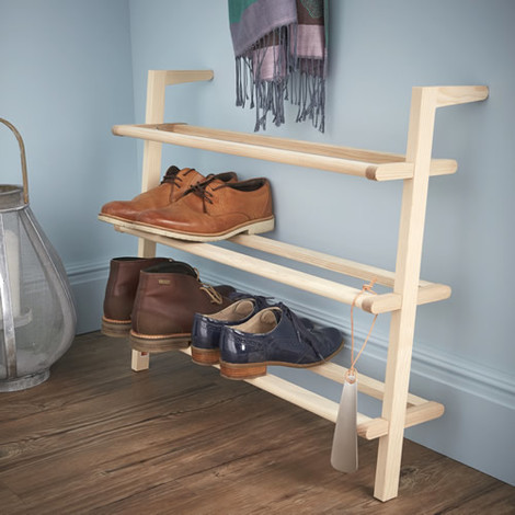 Leaning ladder shoe discount rack