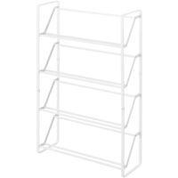 4 Tier Slimline Shoe Rack in White by Yamazaki