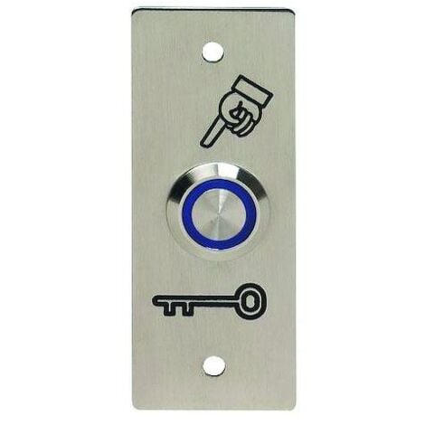 PB19NO+NCB12STSI BOUTON POUSSOIR INOX BLEU AVEC PLAQUE SEWOSY 12V - SEWOSY
