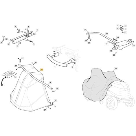 Castelgarden – Protection de sortie de tracteur de pelouse – Carter et frein pour modèles STIGA 1330M et 1430H – Compatible avec 325600093/1