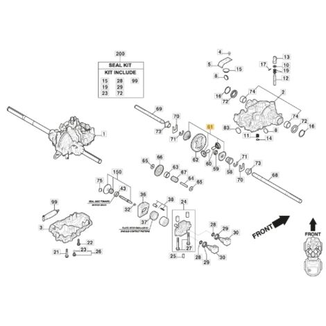 Stiga – Kit d'engrenage différentiel pour tracteur de pelouse – Accessoire tondeuse – Compatible modèles Park 340 PWX, 340 X, 500 WX – 1139274301