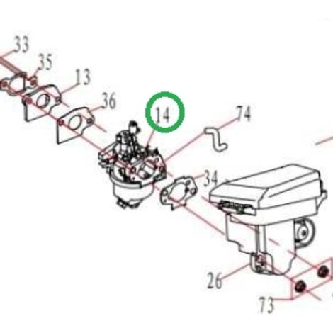 Carburateur pour moteur DUCAR DV170 tondeuse PROGREEN PG 21 SNQ 055628