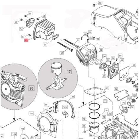 Silencieux ORIGINAL BLUEBIRD pour tronçonneuse CS 590 CS590-52 (1/2)