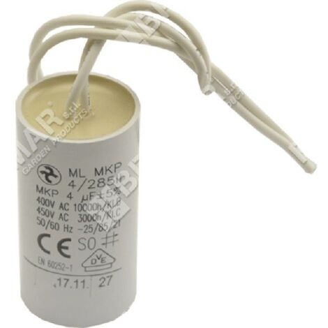 Condensateur 8 uF pour Moteur Monophasé - Utilisation pour Kärcher, Pompe de Piscine, Porte de Garage - 425/450V/475V - Condensateur de Démarrage/Permanent avec Fils Condensateur 8 uF pour Moteur Monophasé - Utilisation pour Kärcher, Pompe de Piscine, Porte de Garage - 425/450V/475V - Condensateur de Démarrage/Permanent avec Fils