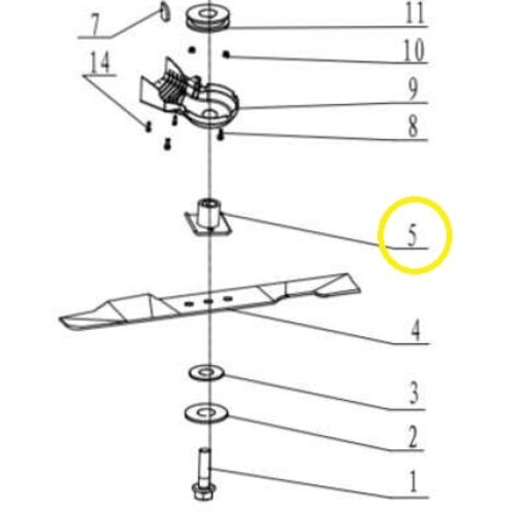 Moyeu de lame pour tondeuse DUCAR DM53S - PROGREEN PG21SQN (1/2)
