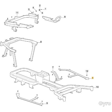 Repose-pieds gauche pour les modèles GYRO500e ORIGINAL STIGA 337785163/0