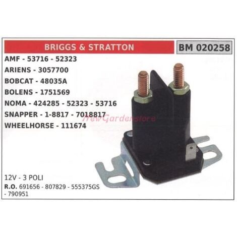 BRIGGS & STRATTON original tracteur de pelouse relais solénoïde 12 V- 3 POLES