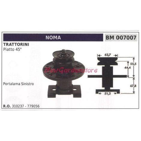 NOMA 007007 Moyeu de lame pour tondeuse autoportée 45 pouces tondeuse plate